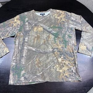 Gander Mountain Guide Series Woodland Camo Long Sleeve Tee - Brown & Green